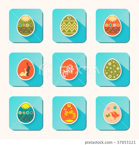 set of Easter eggs of different shades 37853121