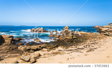 beach of English Channel in Ploumanach site beach of English Channel in Ploumanach site 37853661