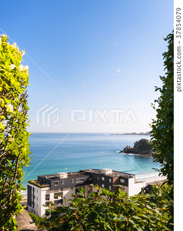 above view of house on Saint-Guirec beach above view of house on Saint-Guirec beach 37854079