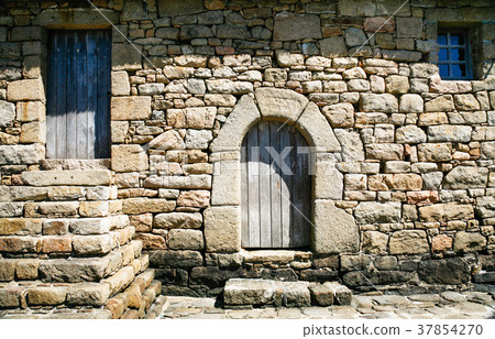 front view of old stone country house in Brittany front view of old stone country house in Brittany 37854270