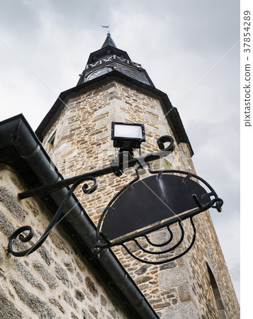 Clock Tower in historic center of Dinan town 37854289