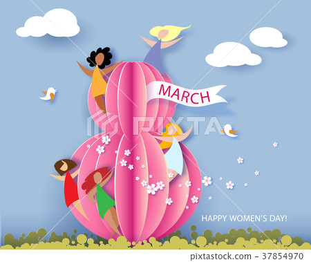 Card for 8 March womens day. 37854970