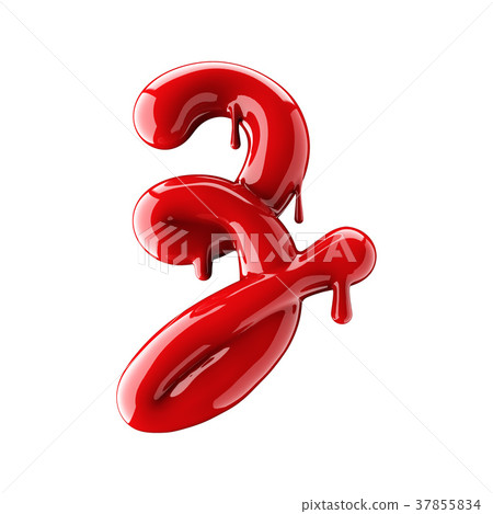 3D render of red alphabet make from nail polish 37855834