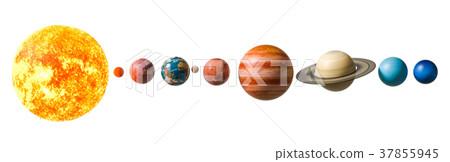 Planets of the solar system, 3D rendering Planets of the solar system, 3D rendering 37855945