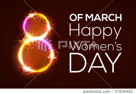 Happy womens day. 8 march. Bright 3d banner on 37856485