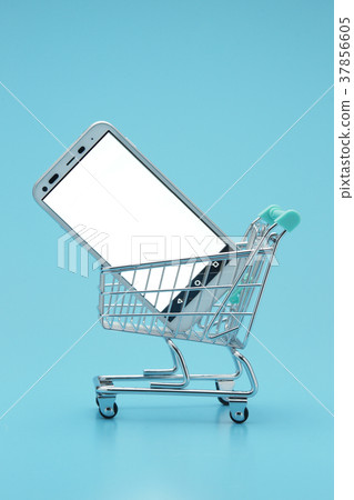 Shopping cart and smartphone 37856605