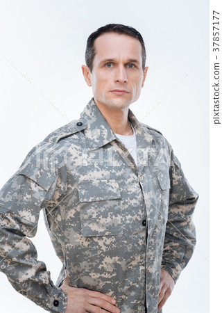 Nice confident serviceman doing his job 37857177