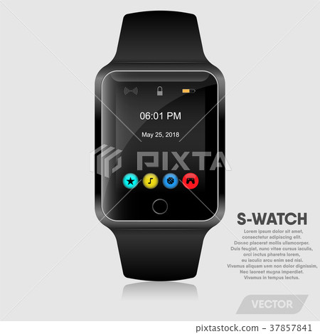 Realistic smart watch modern design, Vector 37857841
