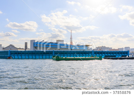 View of the town from the Nakagawa promenade boat racing Fukuoka and radio tower Hakata-ku, Fukuoka City View of the town from the Nakagawa promenade boat racing Fukuoka and radio tower Hakata-ku, Fukuoka City 37858876