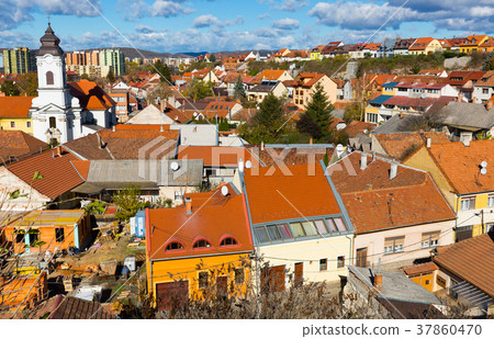 Aerial view of Eger with Servite Church Aerial view of Eger with Servite Church 37860470