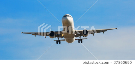Passenger plane departing in afternoon Passenger plane departing in afternoon 37860690