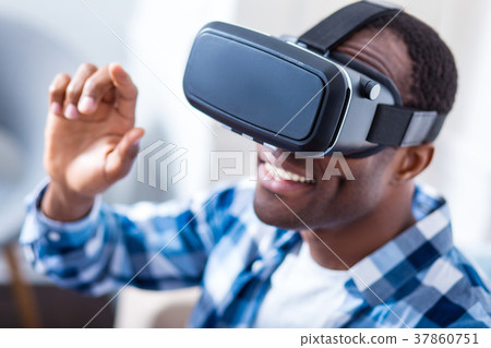 Modern 3d glasses being in use Modern 3d glasses being in use 37860751