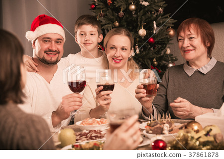 Family during celebration of New Year 37861878