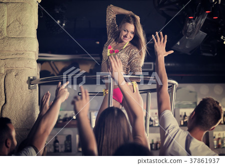 Nice woman dancer gogo dancing in the club 37861937