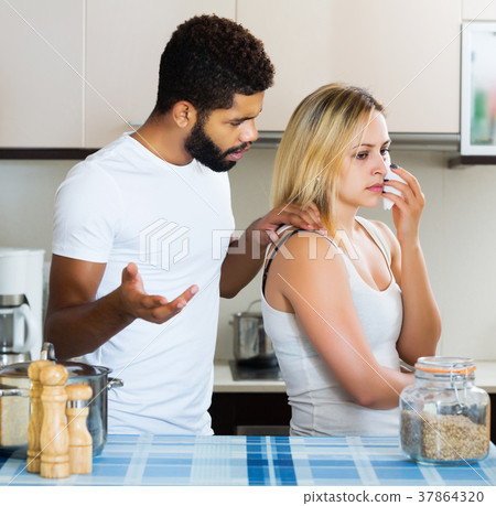 Girl and guy after argue Girl and guy after argue 37864320