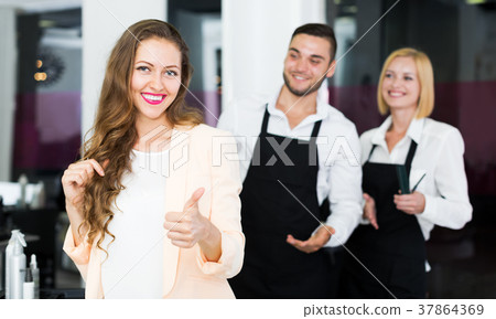 woman in the barbershop 37864369