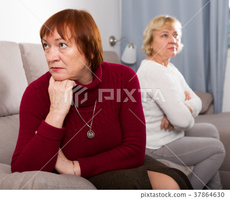 Senior woman offended after quarrel with friend Senior woman offended after quarrel with friend 37864630