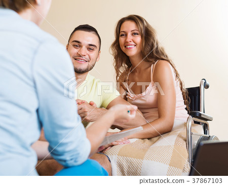 Handicapped woman in wheelchair Handicapped woman in wheelchair 37867103