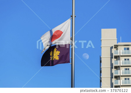 Ariake的Moon和Hinomaru以及Asahi太陽004 Ariake的Moon和Hinomaru以及Asahi太陽004 37870122