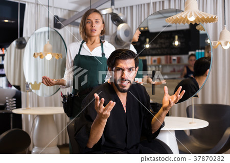 male visitor shocked in salon 37870282