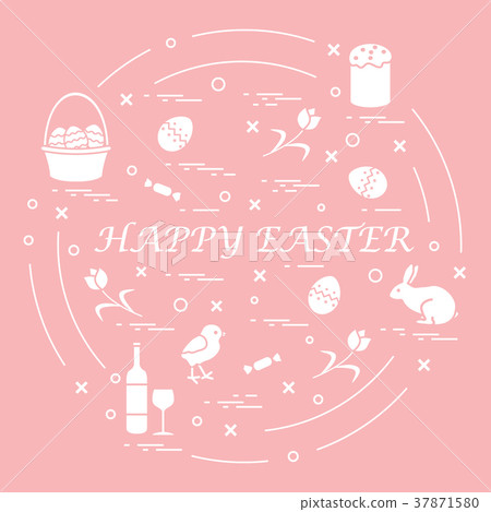 different symbols for Easter arranged in a circle different symbols for Easter arranged in a circle 37871580
