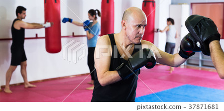 Two athlete men boxing 37871681