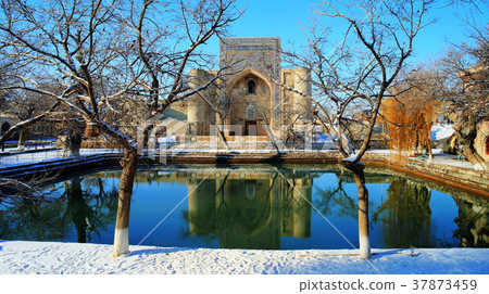 View of Lyabi-hauz in winter , Bukhara 37873459