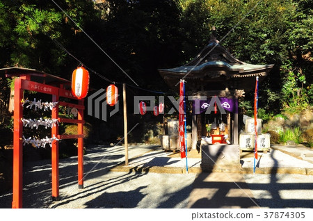 在Uga Shrine和Yugyoji寺廟的寺廟之間的叉子領帶 在Uga Shrine和Yugyoji寺廟的寺廟之間的叉子領帶 37874305