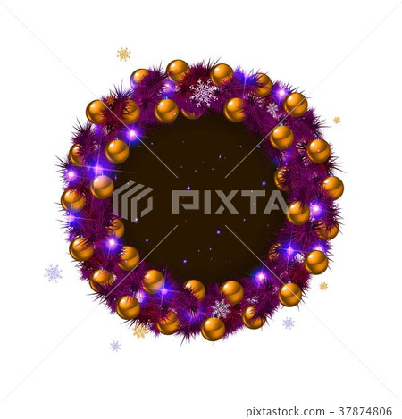 Christmas wreath, isolated on white. 37874806