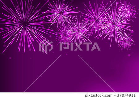 Brightly Colorful Fireworks on twilight background Brightly Colorful Fireworks on twilight background 37874911
