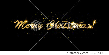 Gold Merry Christmas Card. Gold Merry Christmas Card. 37874998