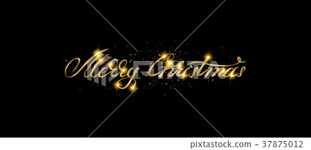 Gold Merry Christmas Card. 37875012