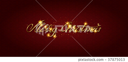 Gold Merry Christmas Card. Gold Merry Christmas Card. 37875013