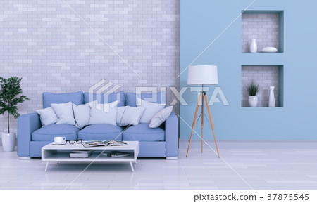 interior modern living room of house. 3d rendering interior modern living room of house. 3d rendering 37875545
