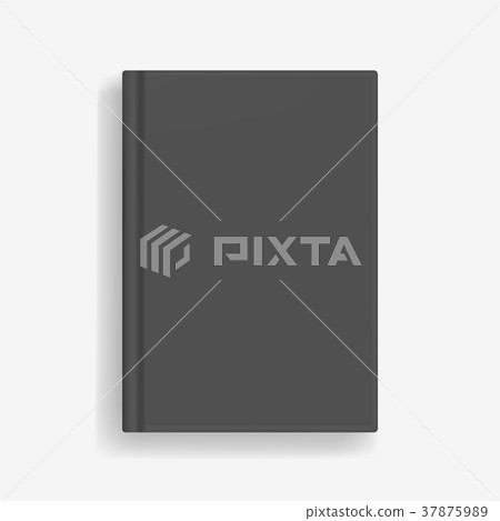 Rectangular vector black realistic book mockup 37875989