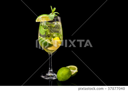Mojito on a black background. Mojito on a black background. 37877040