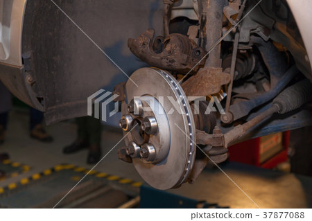Disc brake in the car. Disc brake in the car. 37877088