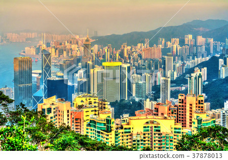View of Hong Kong Island from Victoria peak 37878013