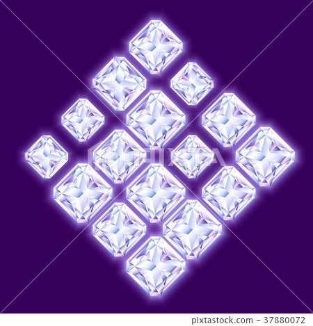 Rhombus composition made of shining diamonds Rhombus composition made of shining diamonds 37880072