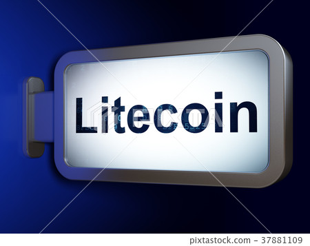 Blockchain concept: Litecoin on billboard Blockchain concept: Litecoin on billboard 37881109