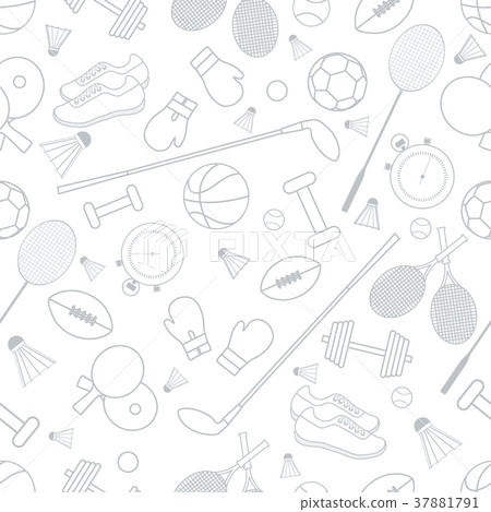 Seamless pattern on the sports theme 37881791