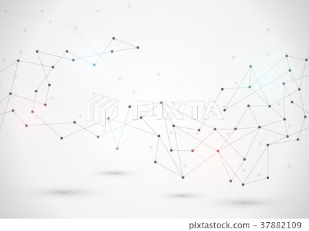 Abstract connecting dots and lines vector 37882109
