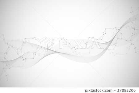 Abstract polygonal background with lines and dots - Stock Illustration ...