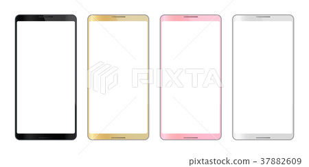 Illustration of a frame without smartphone four color icon 37882609