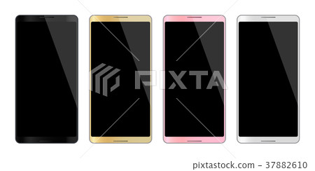 Illustration of a frame without smartphone four color icon 37882610
