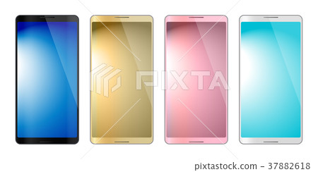 Illustration of 4 color smart phones 37882618