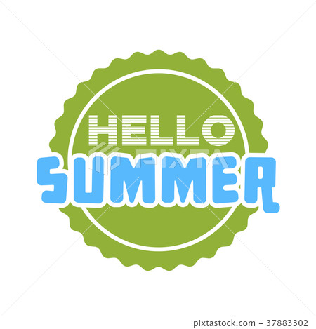 Hello Summer on color circle. Hello Summer on color circle. 37883302