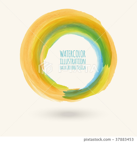 Watercolor circle texture. Vector circle elements Watercolor circle texture. Vector circle elements 37883453
