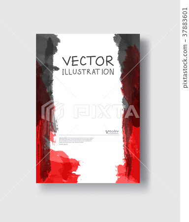 Elegant brochure template design ink brush element 37883601