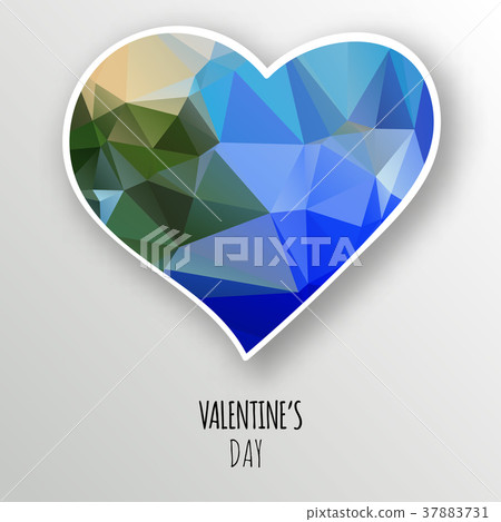 Vector crystal heart isolated on white background. - Stock Illustration ...